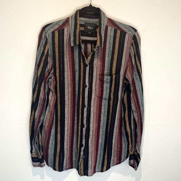 Rails Tops - Rails Beaux Varedaro Vertical Stripe Button Down Shirt - size Medium